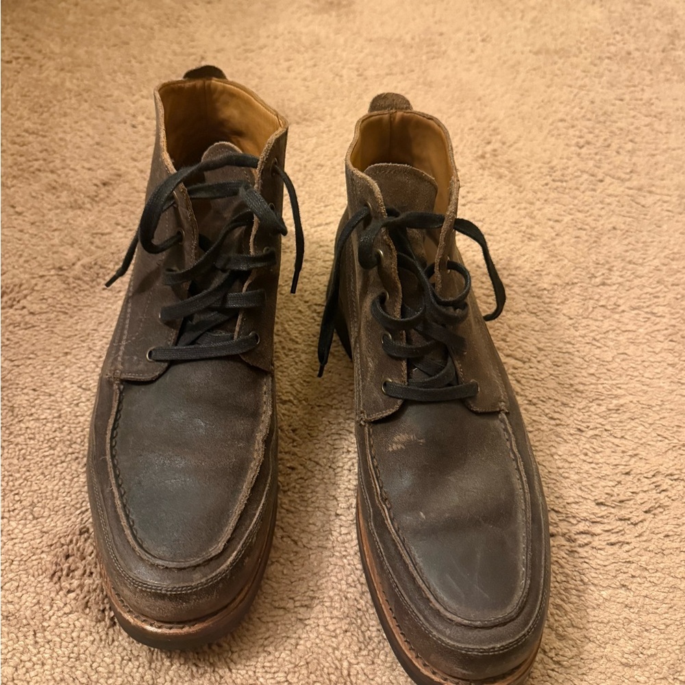 FRYE Mens Field Lace Up Boots Brown Suede Leather Size 13